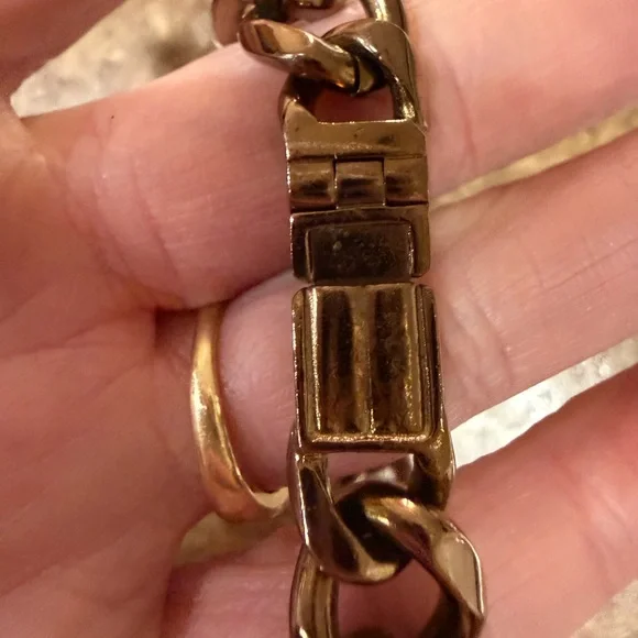 Vintage Givenchy 4G Cuban Link Bracelet Chunky Crystal Gunmetal Chain Unisex - Picture 8 of 13